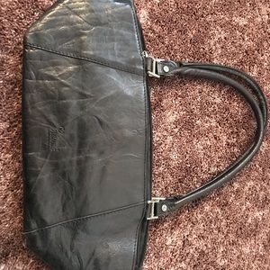 Black leather, clutch purse